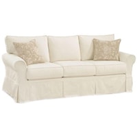 Casual Queen Sleeper Sofa with Rolled Arms