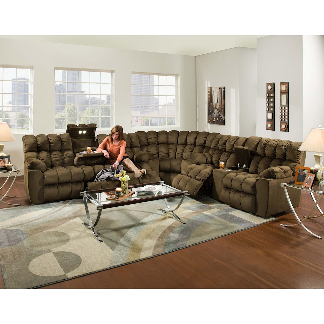 Franklin 440 Brayden Reclining Sectional Sofa