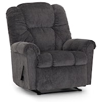 Casual Wall Proximity Rocker Recliner with Pillow Arms