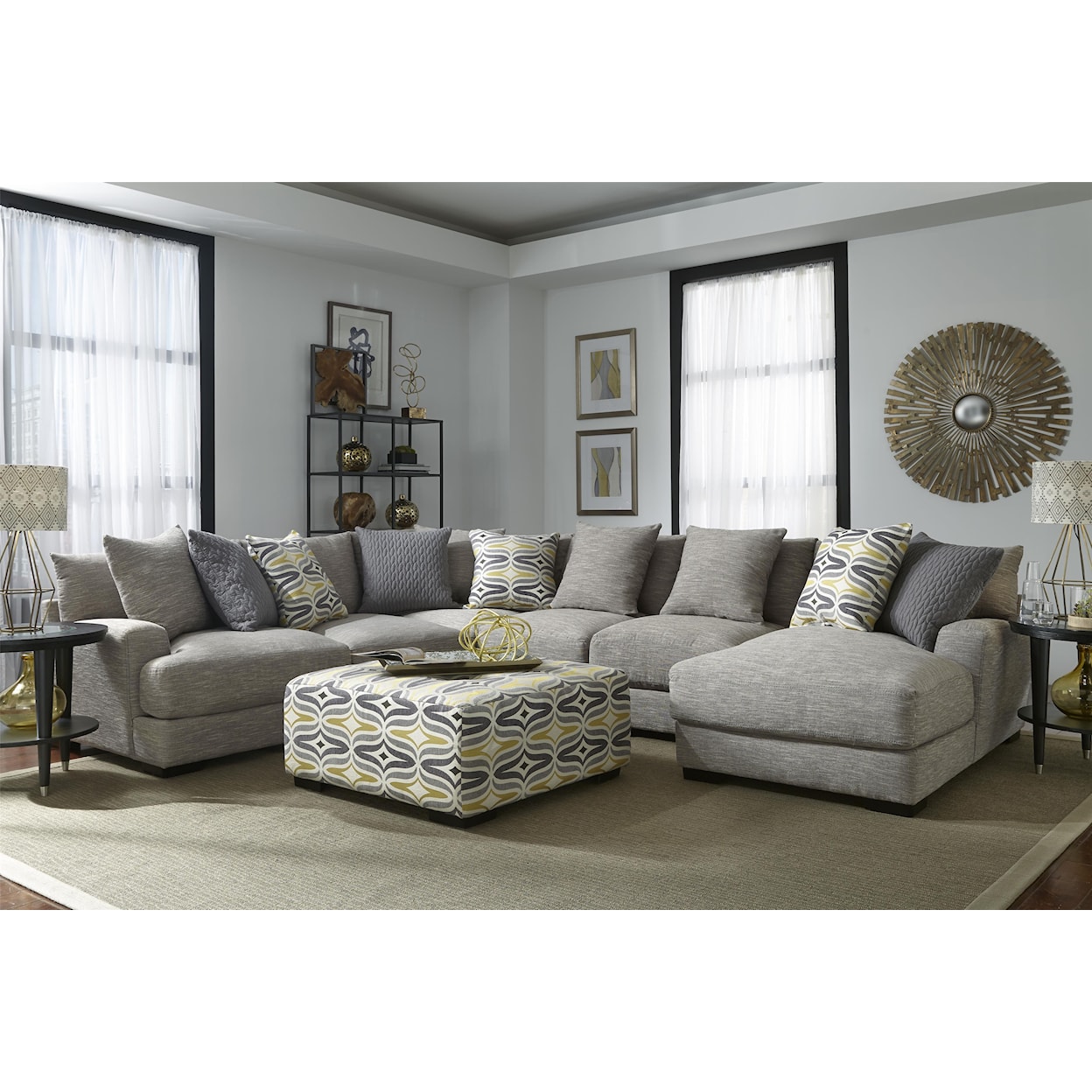 Franklin Oslo Sectional Sofa with 5 Seats and Chaise