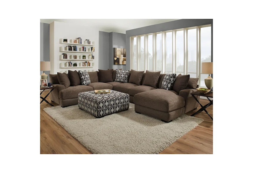 Oslo Sectional Sofa with 5 Seats and Chaise by Franklin at Virginia Furniture Market