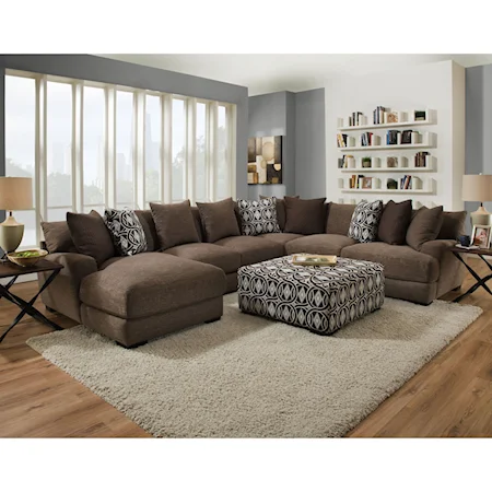 Five Seat Sectional with Left Facing Chaise