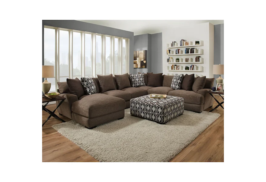 Oslo Five Seat Sectional with Left Facing Chaise by Franklin at Virginia Furniture Market