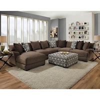 Five Seat Sectional with Left Facing Chaise