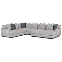 Casual 5-Piece Sectional Sofa with Wide Right Facing Chaise