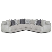 Casual 3-Piece Sectional Sofa with Loose Pillows