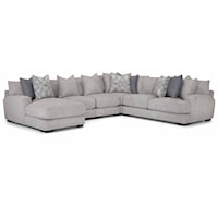 Casual 5-Piece Sectional Sofa with Left Facing Chaise