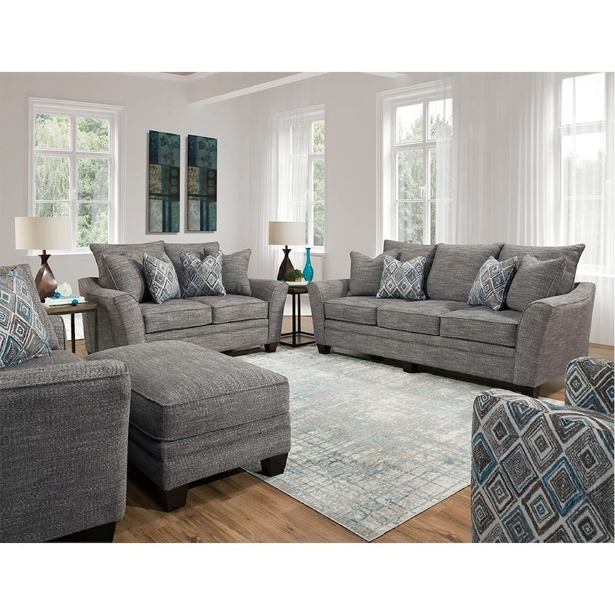 Franklin 910 Hughes Stationary Living Room Group