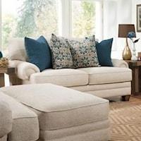 Transitional Loveseat with Rolled Arms