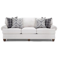 Transitional Stationary Sofa with Rolled Armrests