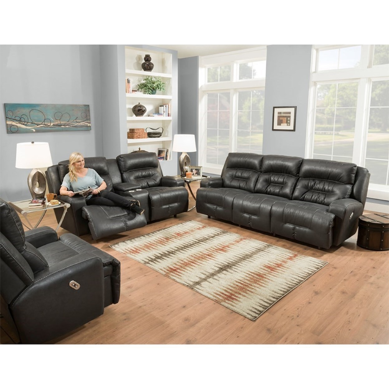 Franklin Armstrong Power Reclining Sofa with Power Headrests