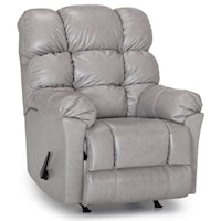 Casual Manual Rocker Recliner with Pillow Arms