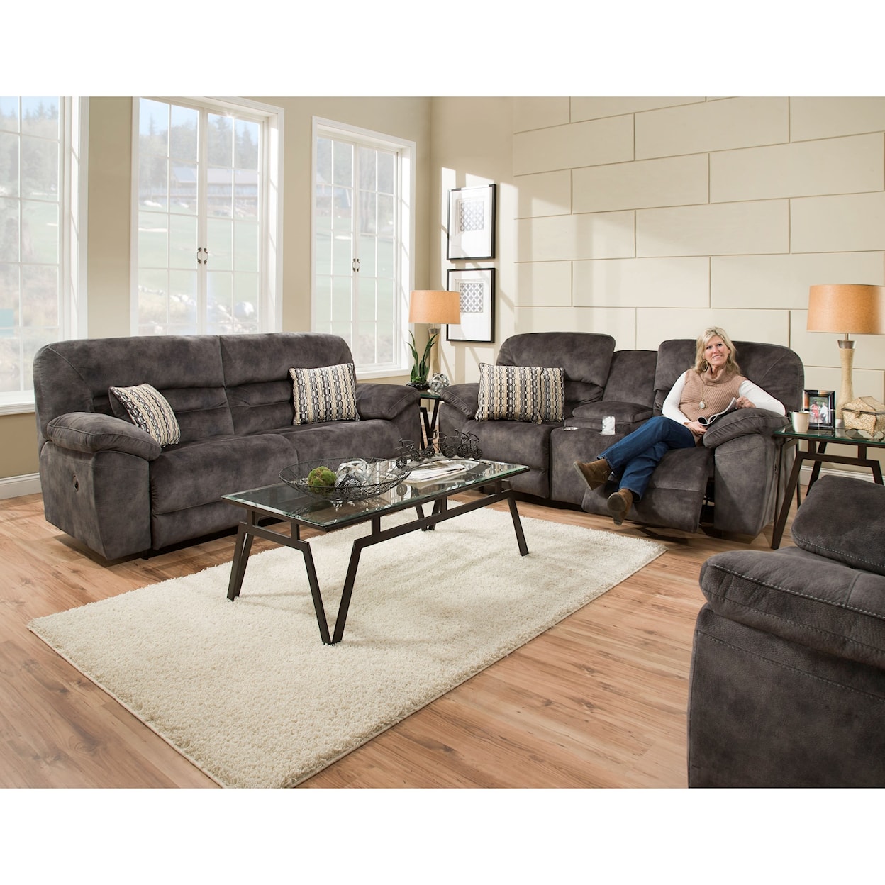 Franklin Delta Reclining Console Sofa