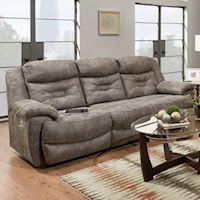 Casual Triple Power Reclining Sofa with Power Headrests and USB Charging Ports