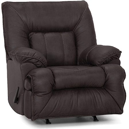 Casual Rocking Recliner with Pillow Armrests