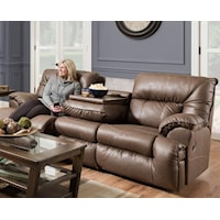 Power Reclining Sofa with Drop Down Table and USB Ports