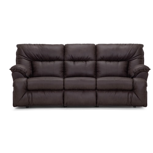 Casual Manual Reclining Sofa with Drop Down Table