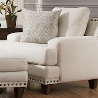 Contemporary Stationary Accent Chair with Nail-Head Trim