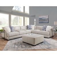 Contemporary L-Shaped Sectional Sofa with Track Armrests