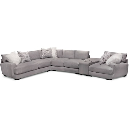 L-Shaped Sectional Sofa with Storage Console