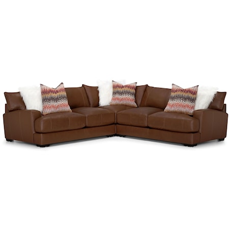 Contemporary L-Shaped Sectional with Track Arms