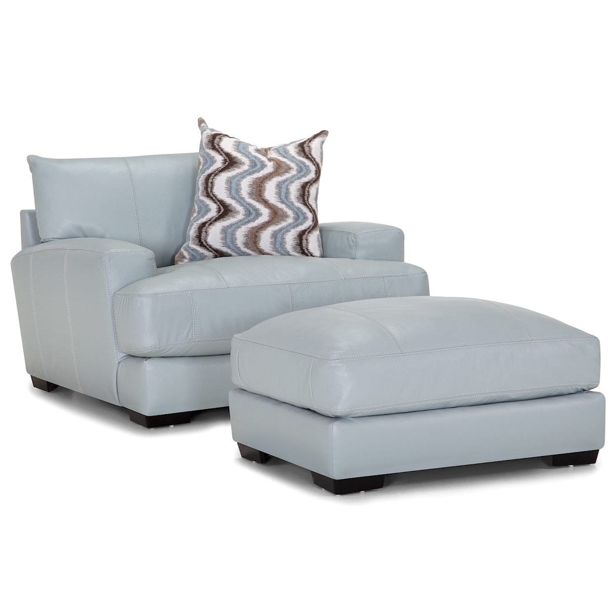Franklin 909 Gia Chair and a Half with Ottoman