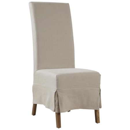 Linen Slip Covered Parsons Chair