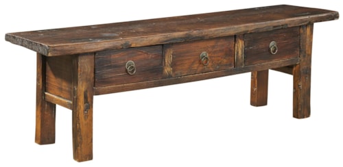 Antique Coffee Bench with 3 Drawers
