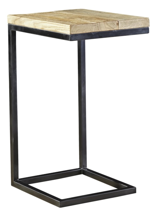 Personal Martini Table with Wood Top and Steel Frame