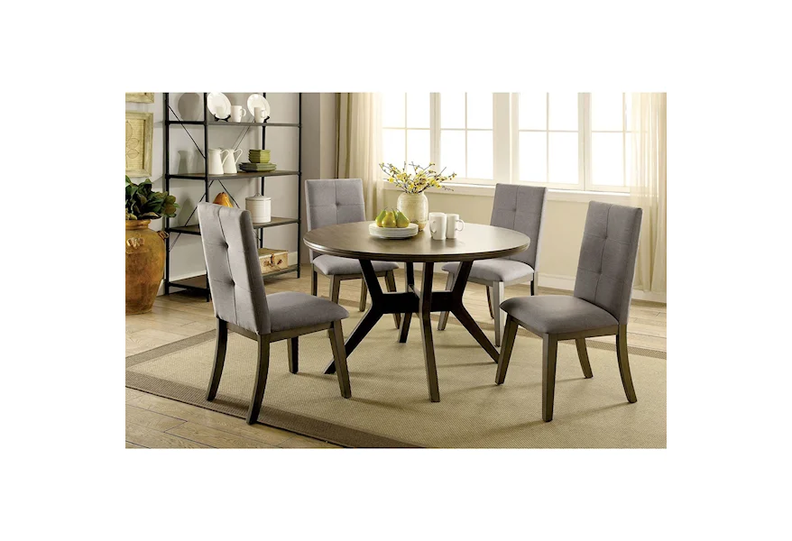 Abelone Table + 4 Chairs by Furniture of America - FOA at Del Sol Furniture