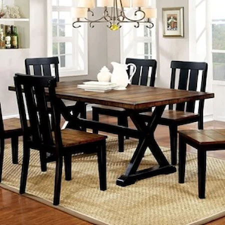 Trestle Two-Tone Dining Table