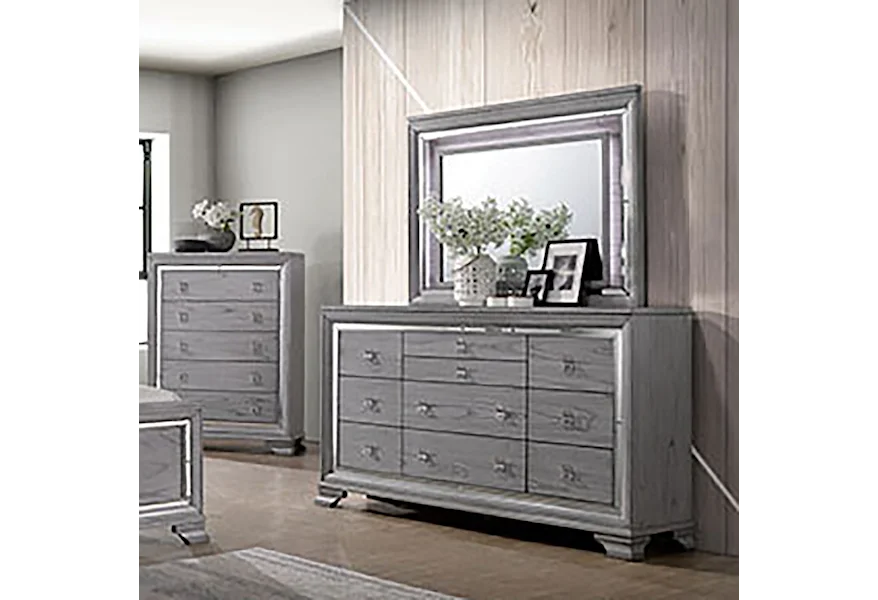 Alanis Dresser and Mirror Combination by Furniture of America at Dream Home Interiors