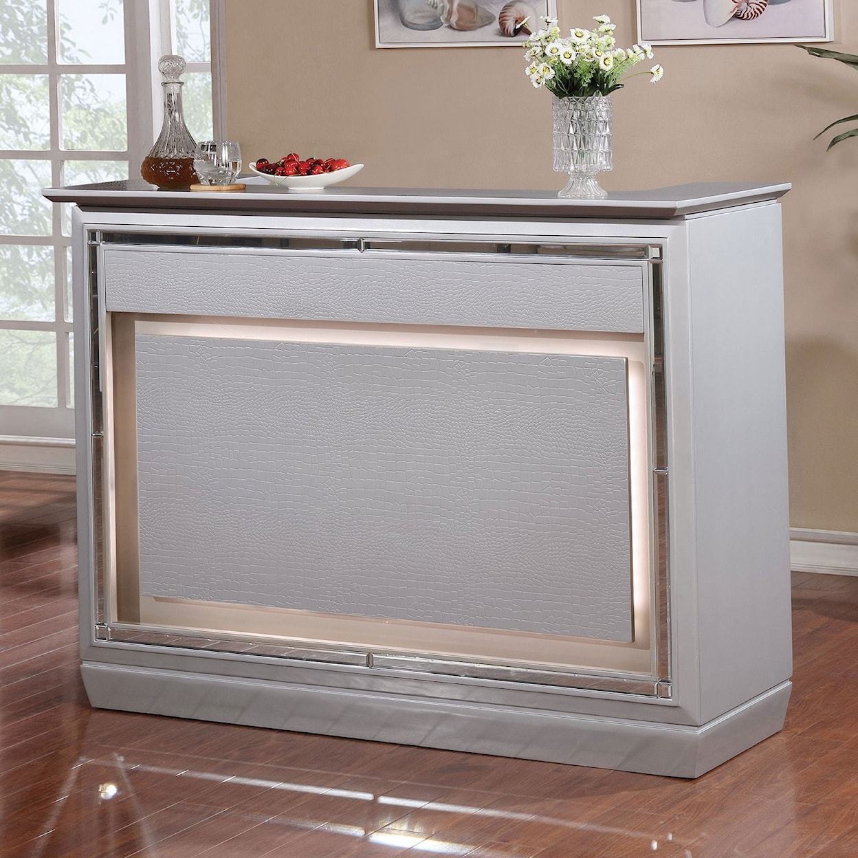 Furniture of America Alena MILAN SILVER BAR TABLE |