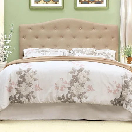 Transitional Tufted Queen Headboard