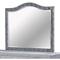 Glam Dresser Mirror with Button Tufted Frame