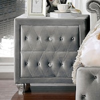 Glam 2-Drawer Nightstand with Button Tufting