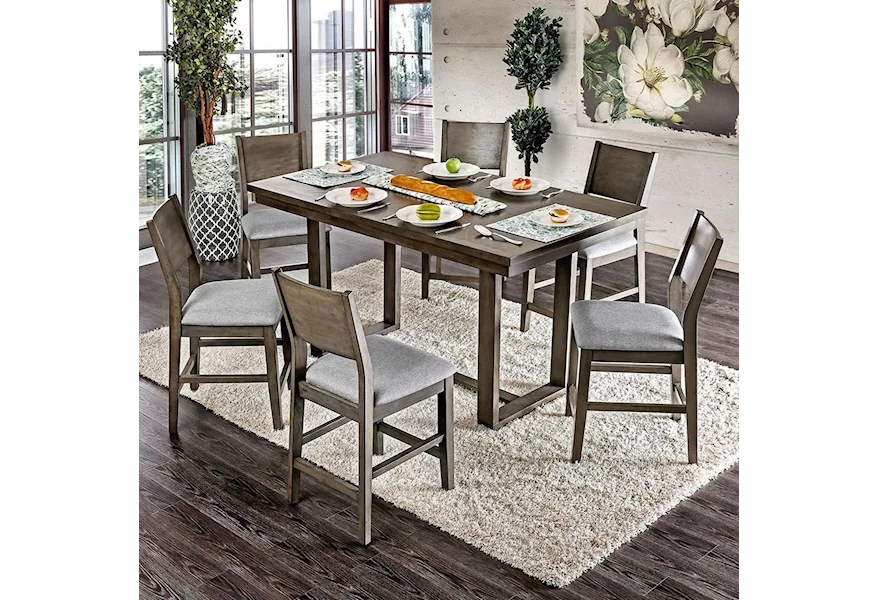 Anton II 7 Pc Counter Height Dining Set by Furniture of America at Dream Home Interiors