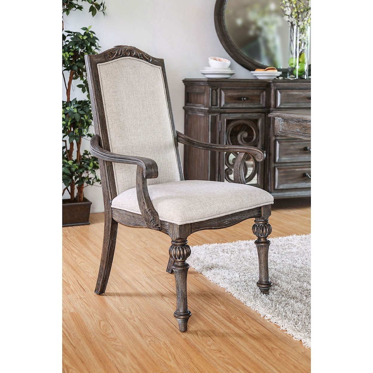 Furniture of America Arcadia Set of 2 Arm Chairs