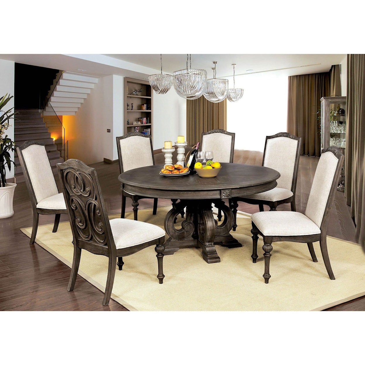 Furniture of America Arcadia Round Dining Table