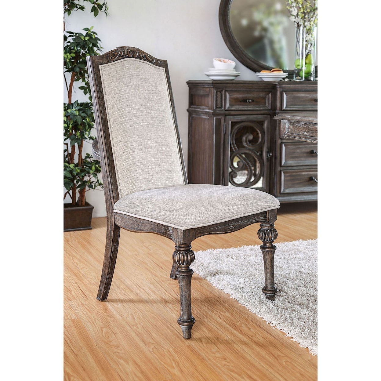 Furniture of America - FOA Arcadia Table + 2 Arm Chair + 6 Side Chairs