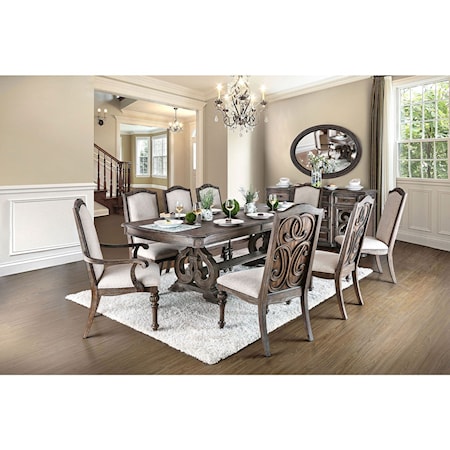 9 Piece Traditional Dining Set