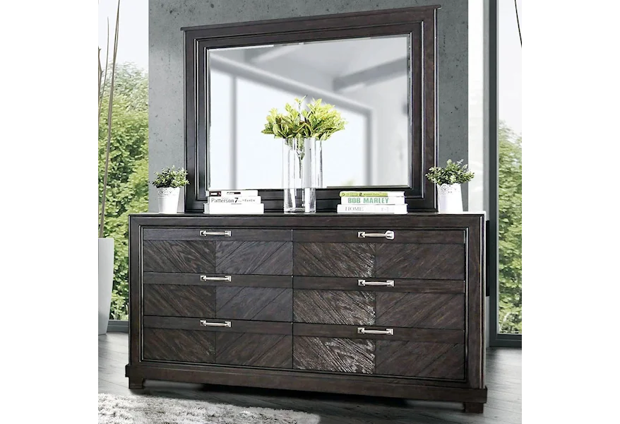 Argyros Dresser and Mirror Set by Furniture of America at Dream Home Interiors