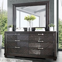 Transitional Dresser and Mirror Set