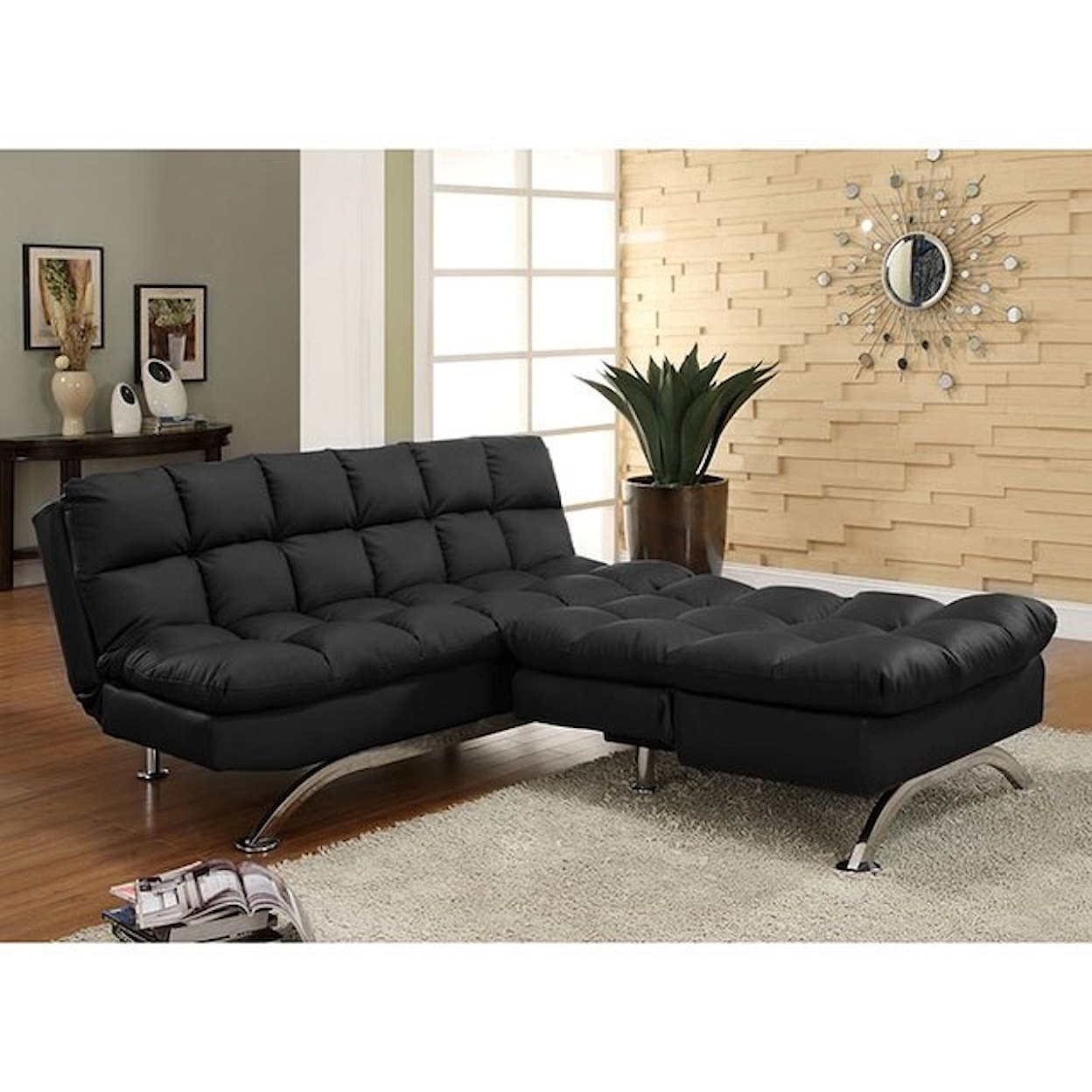 Furniture of America Aristo Futon Sofa + Chair