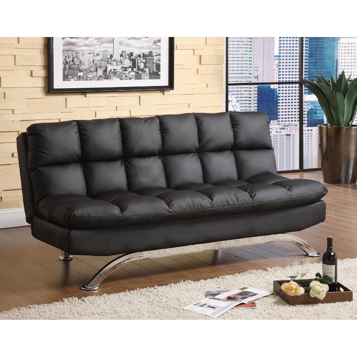Furniture of America - FOA Aristo Futon Sofa + Chair