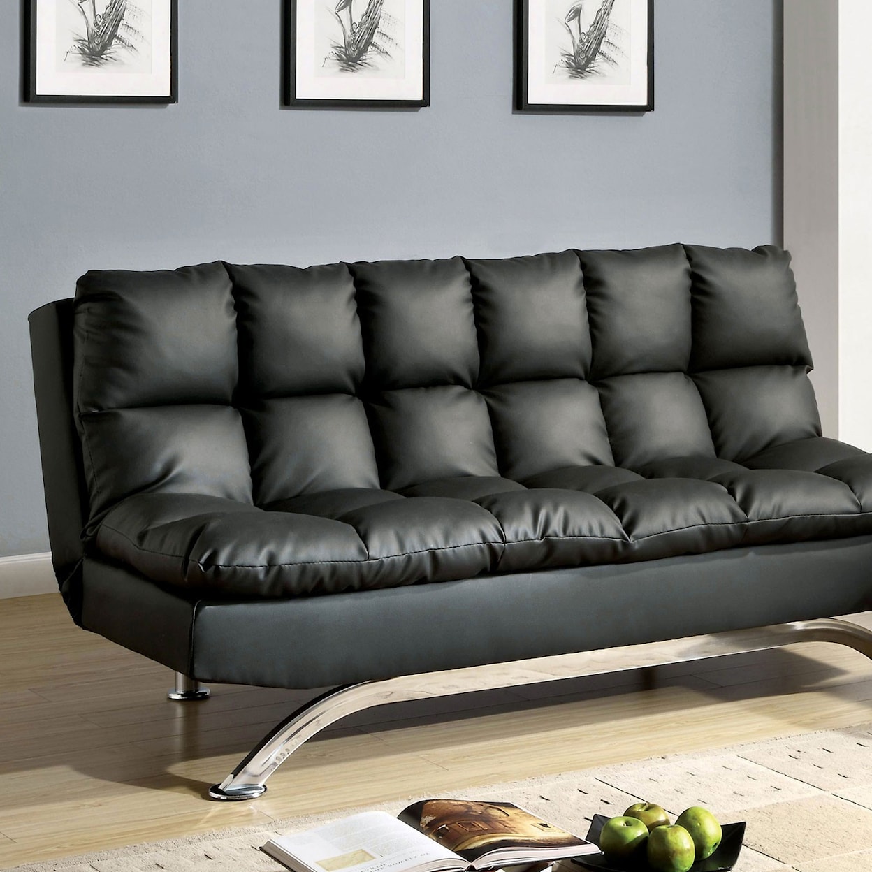 Furniture of America - FOA Aristo Leatherette Futon Sofa
