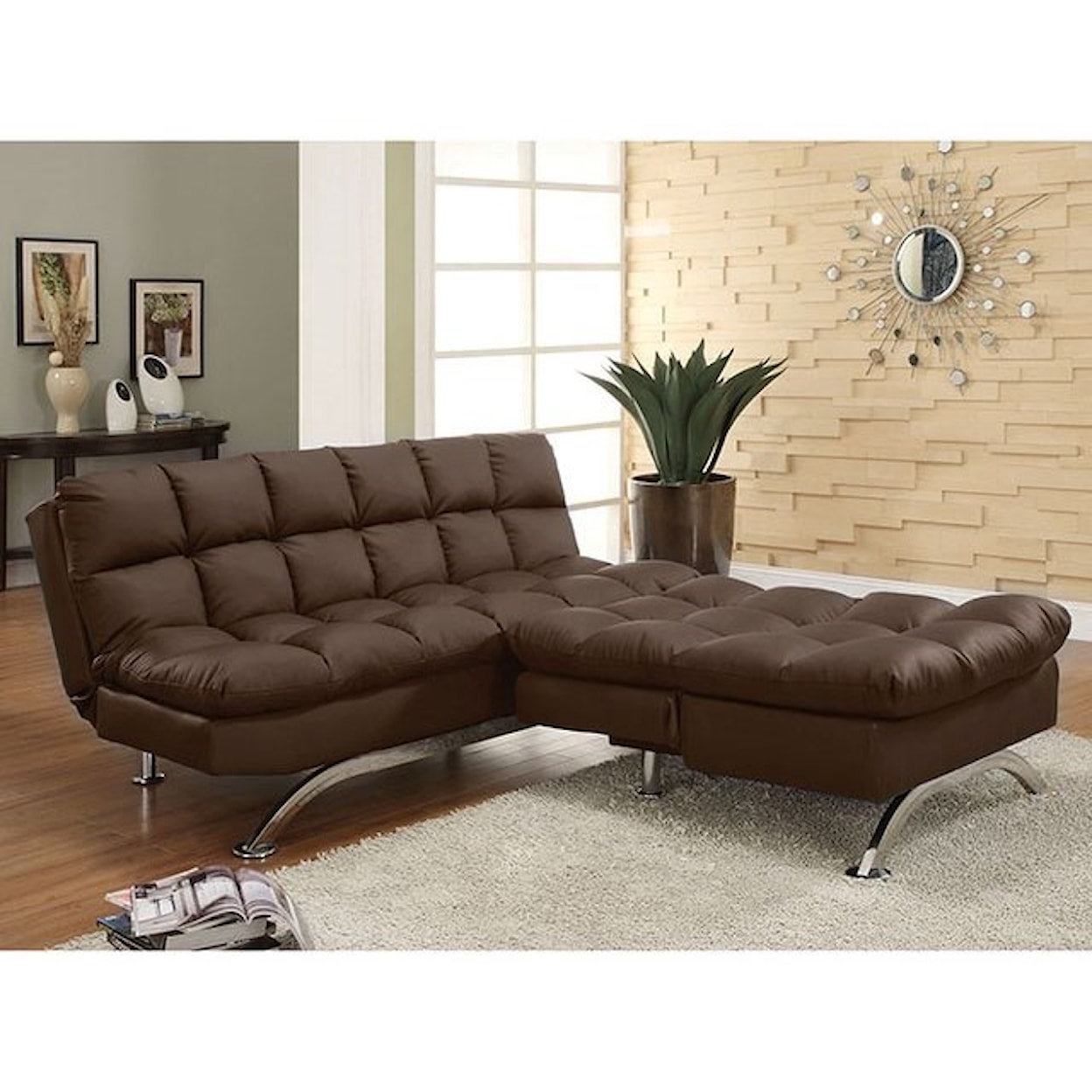 Furniture of America Aristo Leatherette Futon Sofa