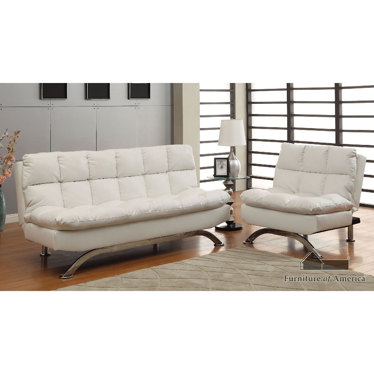 Furniture of America Aristo Leatherette Futon Sofa