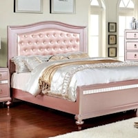 Transitional Twin Bed with Upholstered Headboard