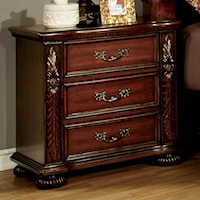 Traditional 3-Drawer Nightstand with Felt-Lined Top Drawer